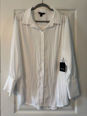 Simply Vera Vera Wang White Collared Blouse Size XXL NWT